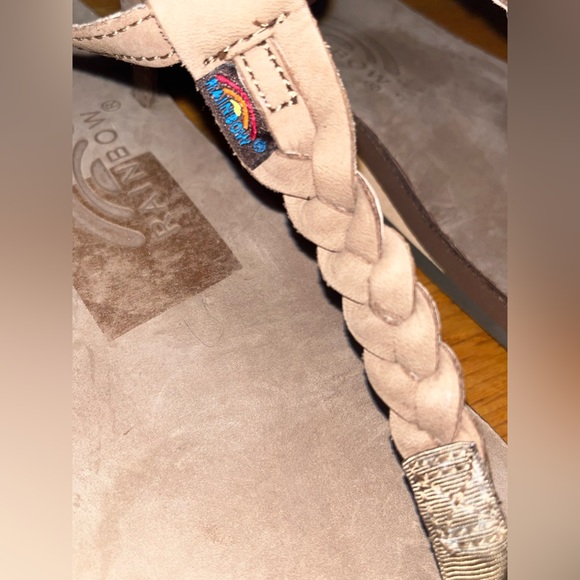 EUC RAINBOW SANDALS T STREET SINGLE LAYER CENTER BRAID ANKLE STRAP size 7.5-8.5 - Picture 4 of 8